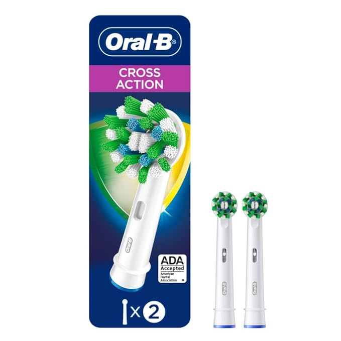 Oral-B CrossAction Electric Toothbrush Replacement Brush Heads Refill 2ct (Packaging may vary)