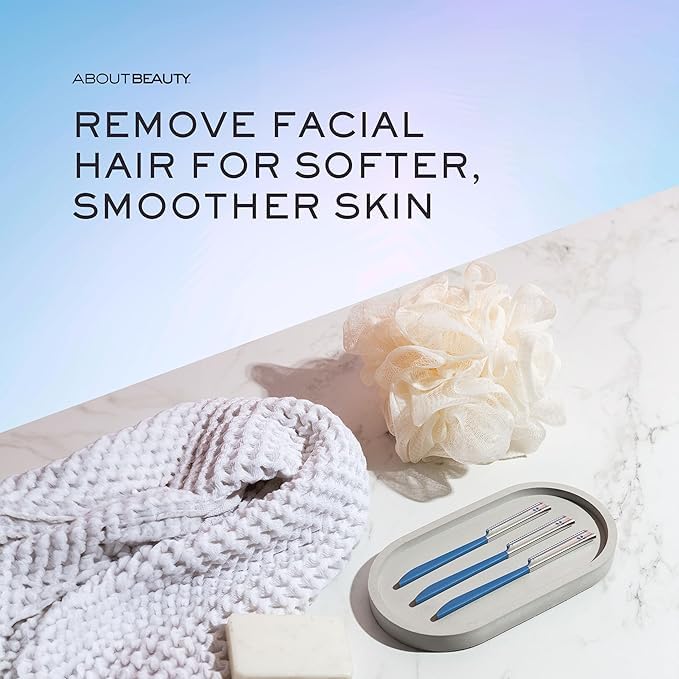 About Face Pro-Premium Facial Razors - 12 Beauty Groomers for Hair Removal Ideal for Shaving Exfoliating and Brow Shaping Japanese Stainless Steel Gently Removes Facial Hair