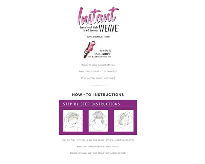 Sensationnel Instant Weave Half Wig - Tuscany Synthetic Wig Cap for Seamless Hair Blending (WINE/BK)