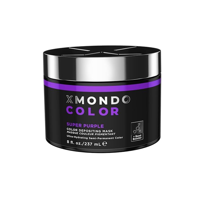XMONDO Color Super Purple Depositing Mask &amp Semi-Permanent Purple Dye | Infused with Bond Booster Technology &amp Hyaluronic Acid for Nourishment Revitalization &amp Repair Vegan Formula 8 Fl