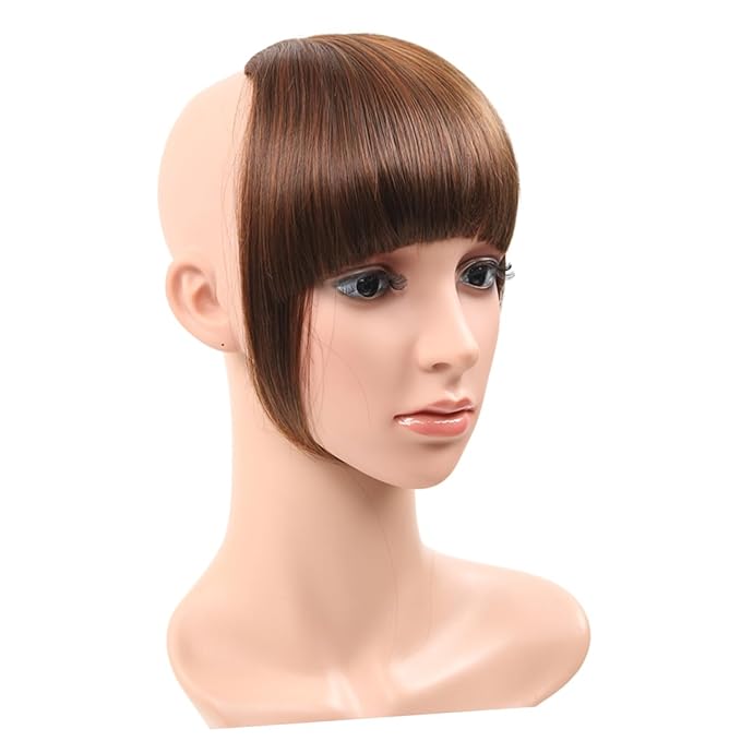 NOLITOY 9pcs Fashionable Women Hair Accessories Black Head Hair Wig Replacement Bangs Straight Extensions Flat for Heart Long Face Shapes