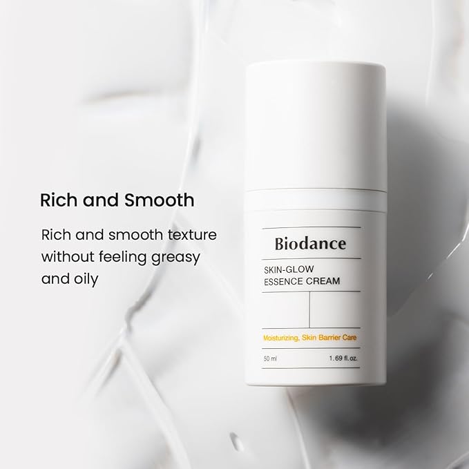 BIODANCE Skin-Glow Essence Cream Moisturizing Anti-Aging Hyaluronic Acid &amp Ceramide Facial Moisturizer Korean Skincare Stocking stuffers for teen girls | 1.69 fl.oz 50ml