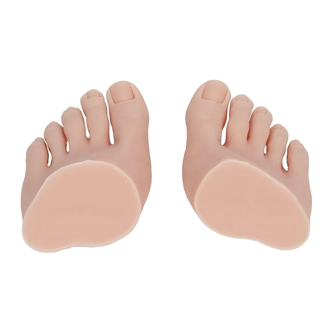 1 Pair Fake Foot Silicone Feet Nail Art Training Foot Silicone Practice Feet Model for Pedicure Toe Nail Art Acrylic Nails