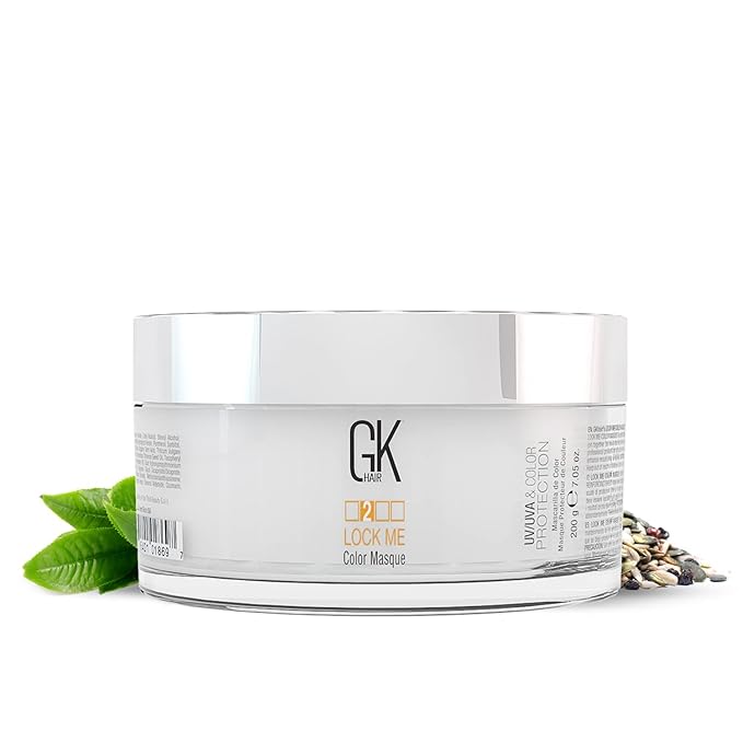 GK HAIR Hair Masque (7.05 Fl Oz/200g) Global Keratin Lock Me Deep Conditioner Mask for Color Protection Against Dull Damaged &amp Weak Hair All Hair Types