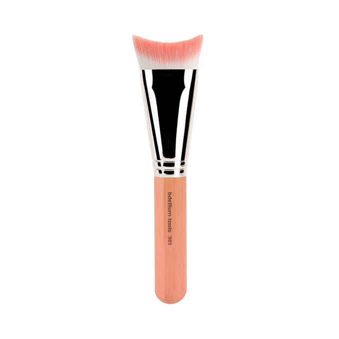 Bdellium Tools Professional Makeup Brush - Pink Bambu Series 989 Inverted Face Blending - With Soft Synthetic Fibers For Blending (Pink 1pc)