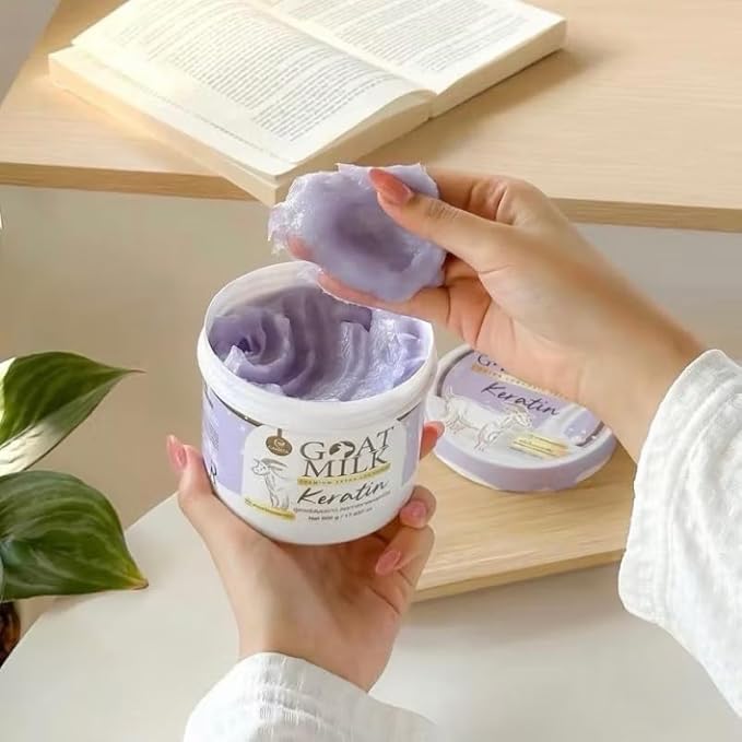(Purple) Milk Extra Long Hair Keratin Mask ? Hair Treatment Cream 500g