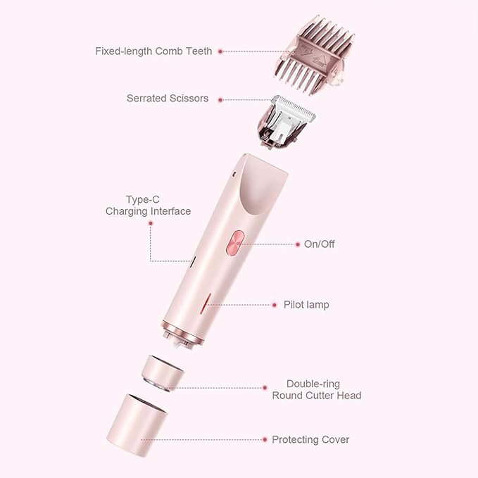 Beauty Bloom Electric Razor Beauty Bloom 2.0 Beauty Bloom Trimmer Beauty Bloom Razor for Women Comfort 2 in 1 Electric Lady Shaver for Wet &amp Dry Use (Blue)