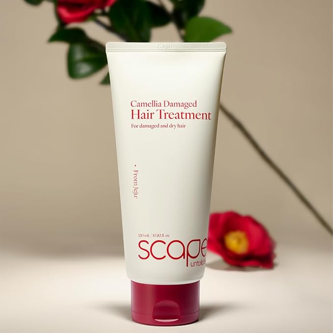 Camellia Damaged Hair Treatment 320ml/10.82 fl.oz | Deep Repair Conditioner for Dry &amp Damaged Hair with Jeju Camellia Oil &amp Hydrolyzed Keratin | Protein-Enriched Moisturizing