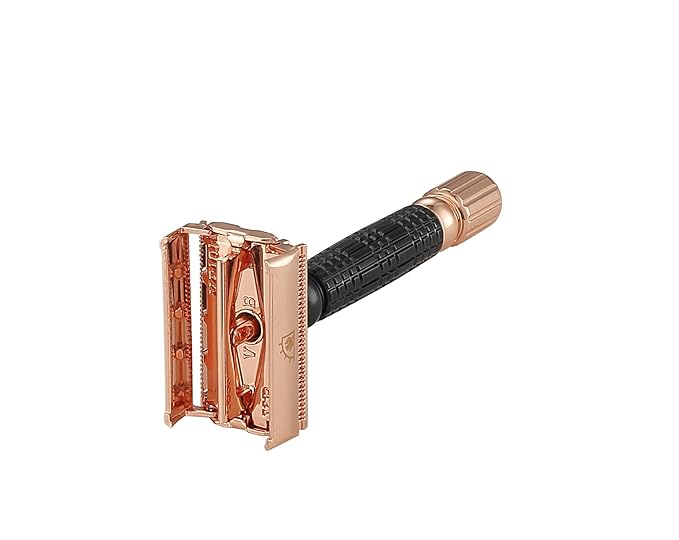VIKINGS BLADE Double Edge Safety Razor for Men + 5 Swedish Steel Blades + Luxury Case. Smooth Reusable Eco-Friendly (Chieftain ?œOdin??