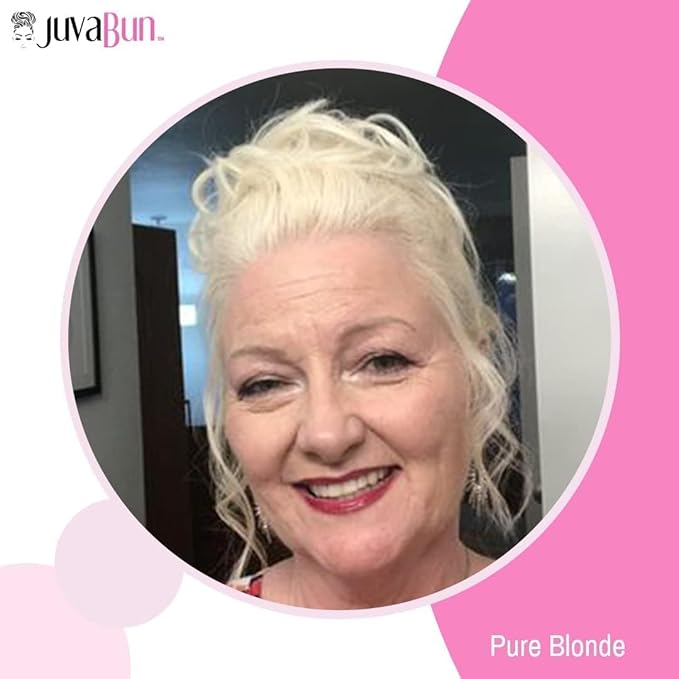 Juvabun Messy Bun Pure Blonde Hair Piece Human Hair Blonde ? Natural Soft Updo Look Secure &amp Lightweight Hair Bun Extensions For Women messy bun hair piece