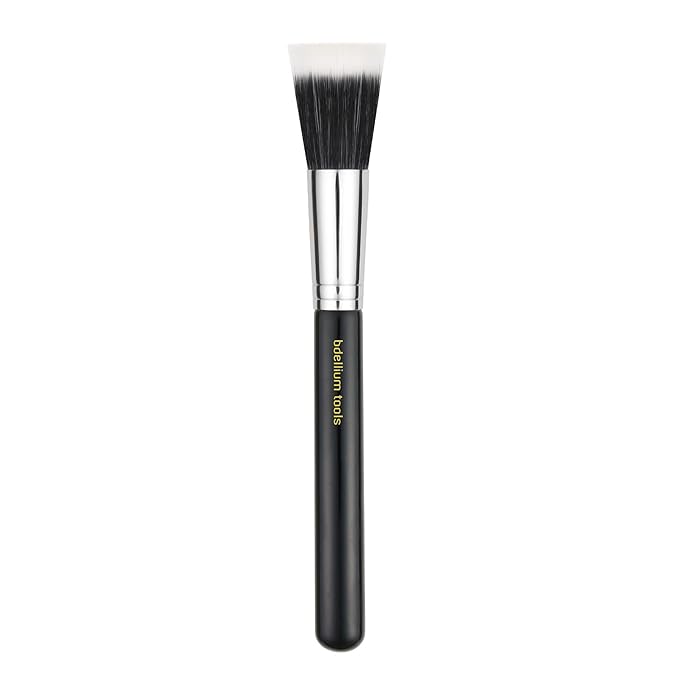 Bdellium Tools Professional Makeup Brush - Maestro Series 955 Finishing - With Soft Synthetic Fibers For Stippling Lightweight Application (Black 1pc)