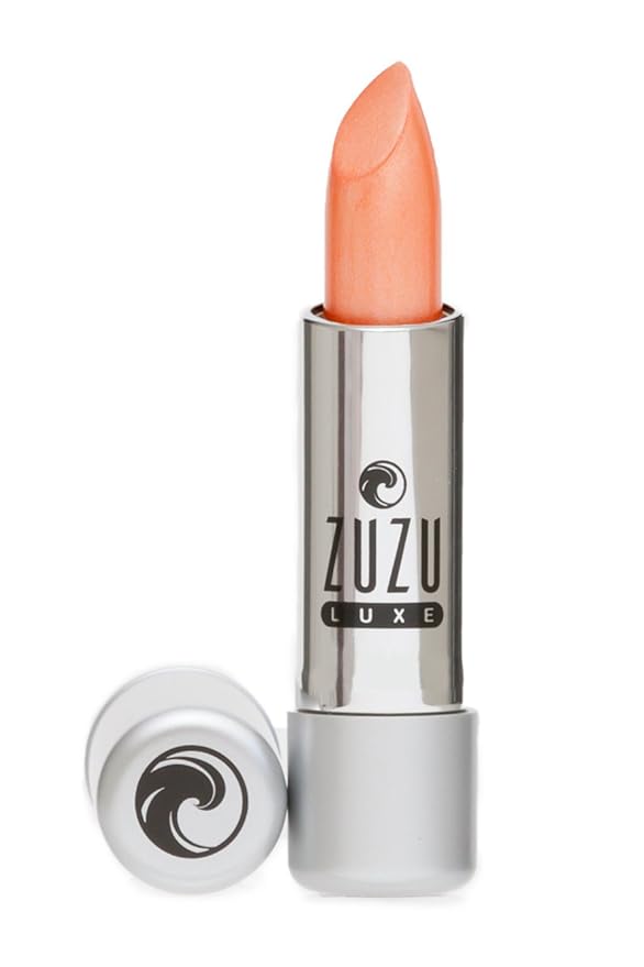 Zuzu Luxe Lipstick (Siesta - Light Peach/Cool Pearl) Natural Ultra-Hydrating Lipstick Paraben Free Vegan Gluten-free Cruelty-free Non GMO 0.13 oz