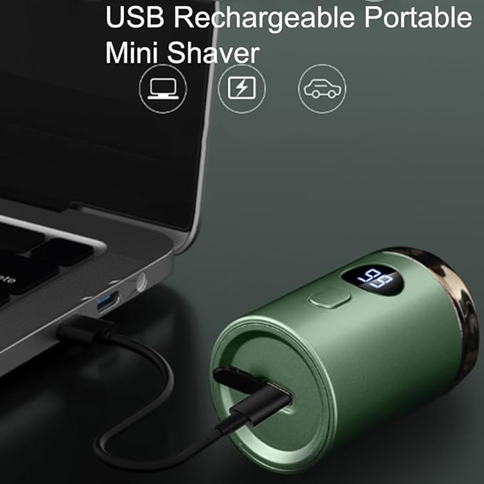 Hipinference Shavers Mini Portable Electric Shaver Turbo Blades Ipx7 Waterproof Trimmer Led Display USB Fast Charging Shaver Wet Dry Painless Shaving for Face and Body (Gray)