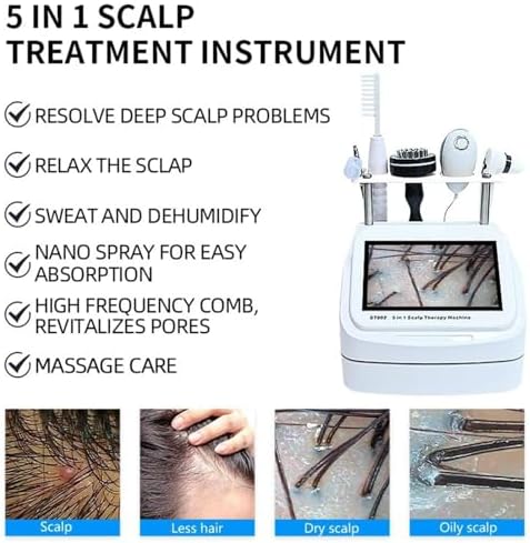 10 Inch Multifunctional Hair Analyzer | Scalp Detector &amp Follicle Tester | Moisture Oil &amp Flexibility Monitor | Ideal for Hair Loss Treatment (White)