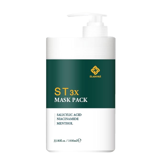 Elabore ST 3X Mask Pack - Scalp Therapy for All Scalp Types Releases Stress Softens Exfoliation Cleans Hair Follicles Strengthens Roots 8.11 fl.oz/ 240ml 32 fl.oz/ 1000ml (1000ml / 33.8fl.oz)