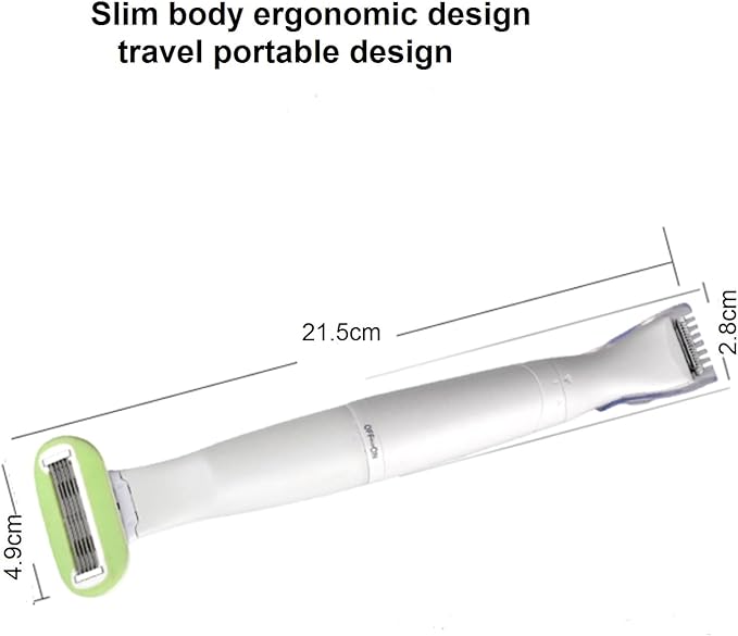 2-in-1 Pubic Hair Trimmer for Women &amp MenElectric Bikini Shaver with Thinning Clipper &amp Manual Safety RazorPainless Body Haircut Remover for Intimate AreaArmpitLegBattery Operated
