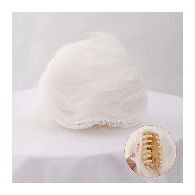 GSOUL Hair Bun Pieces for Women 2 Pack Cat Ears Hair Bun Synthetic Donut Claw Clip Messy Ponytail Extension Wig Women Accessories