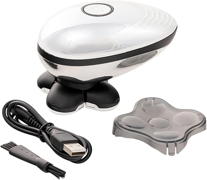 Pop Sonic 5-Head Electric Shaver Kit - Unisex (Silver) Shaver for Face Head &amp Body - Smooth Waterproof USB Rechargeable Trimmer with 360-Degree Precision Cut Heads for Men &amp Women