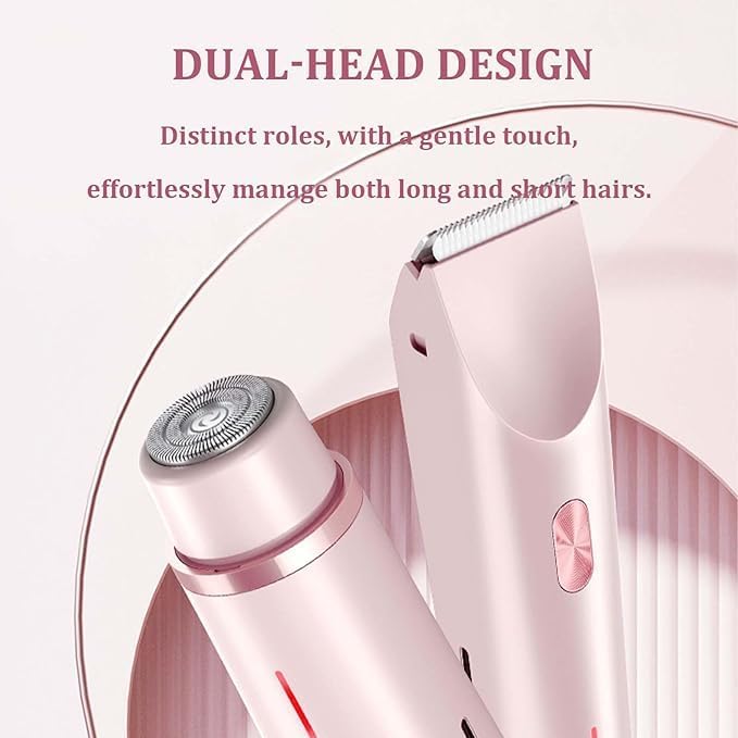 IUI Beauty Shaver IUI Beauty Electric Shaver 2-in-1 Painless Bikini Hair Trimmer Gentle &amp Safe on The Go Smooth and Painless IPX7 Waterproof Dual-Head Design Wet &amp Dry Use Leafverve(Pur