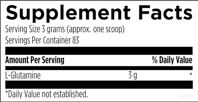 Designs for Health Vegetarian L Glutamine Powder - Pure 3000mg Amino Acid Supplement - Promotes Muscle Recovery Gut + Immune Support - Non-GMO Gluten Free Drink Add-in (83 Servings / 250g)