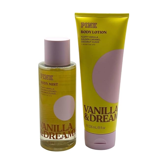 Victoria's Secret PINK VANILLA &amp DREAMY Body Mist &amp Lotion 2-piece set - 2025 LIMITED EDITION