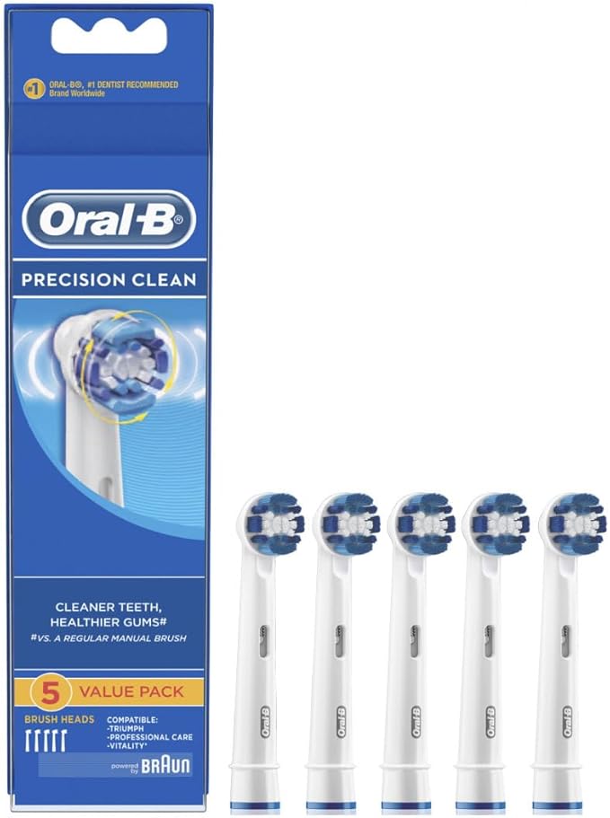 Braun Oral-B Precision Clean Electric Toothbrush Heads Pack of 5 Suitable for All Oral-B Rotary Brushes