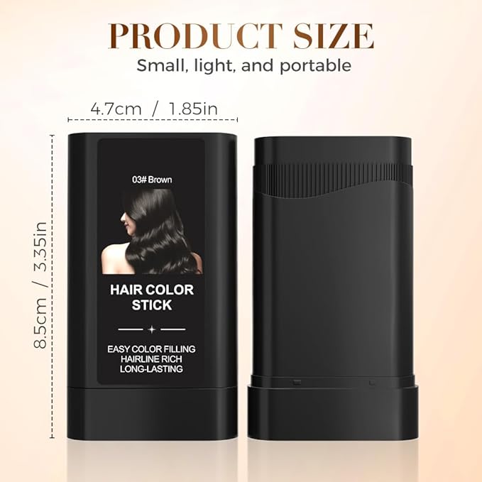 Portable Hair Dye Comb for Gray Hair Coverage 2025 New Convenient Comb Hair Dye for Quick Touch-ups Instant Hair Color Stick with Comb for Women and Men (2Pcs Black)