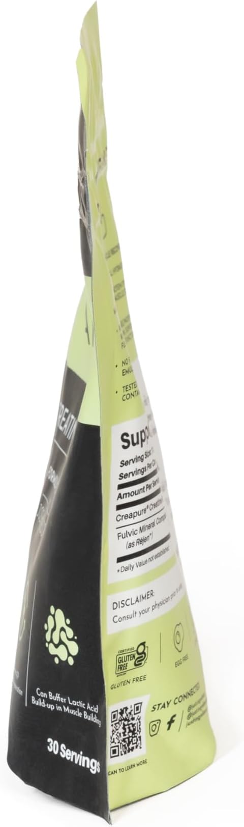 JUST INGREDIENTS Creatine Monohydrate Powder with Rejen Fulvic Mineral Complex - Supports Muscle Recovery Energy Strength Cognitive Function - 30 Servings