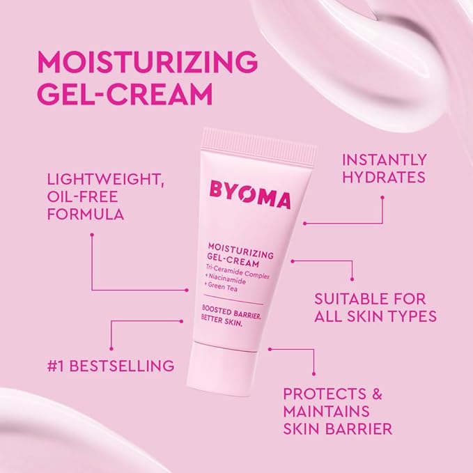 BYOMA So Hydrating Set - Barrier Repair Skincare Set - Creamy Jelly Cleanser Hydrating Face Serum &amp Ceramide Face Moisturizer for Dry Skin - Anti Wrinkle Alcohol Free Skin Care - 30ml 15ml 15m