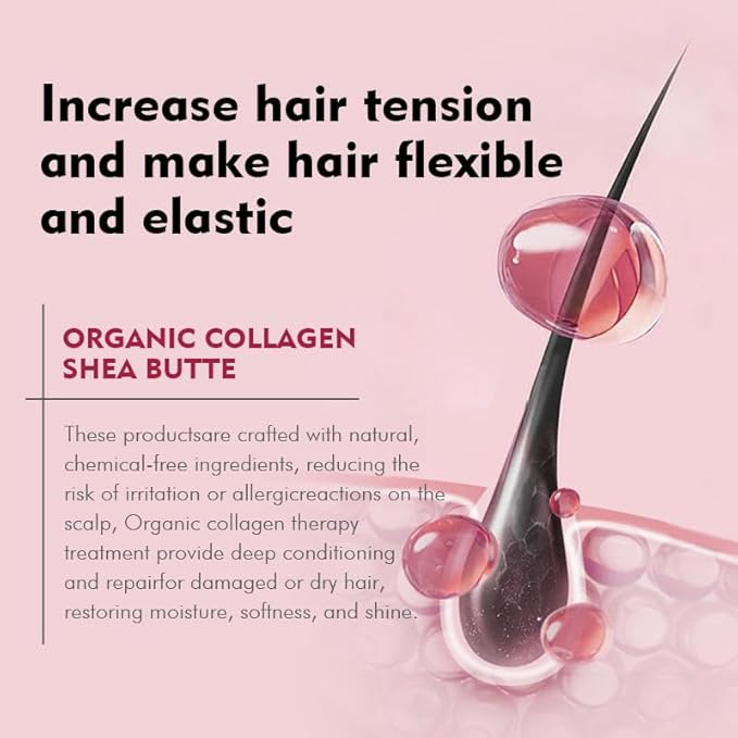 Ecolchi Collagen Hair Mask Deep Repair Conditioning Hair Treatment Argan Oil Keratin Hair Essence Mask for Dry Damaged &amp Frizzy Hair 500ml 16.9 fl oz