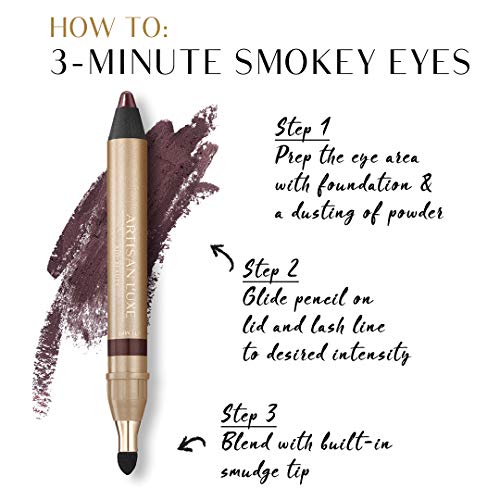 Artisan L'uxe Beauty Velvet Jumbo Eyeliner Pencil Smokey Eyes in 3 Minutes Water Proof Smudge Proof Long Lasting Age Defying Essential Oils Tempt (Shade: Deep Plum)