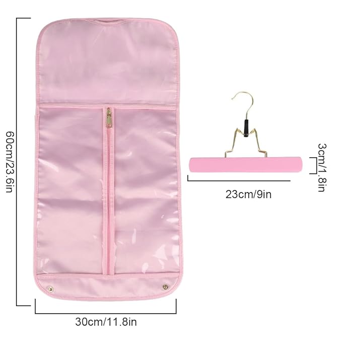 Silk Hair Extension Storage Bag Portable Satin Wig Bags Storage Bags with Hanger for Hairpieces Wooden Hanger Carrier Satin Bags for Wigs Hair Display