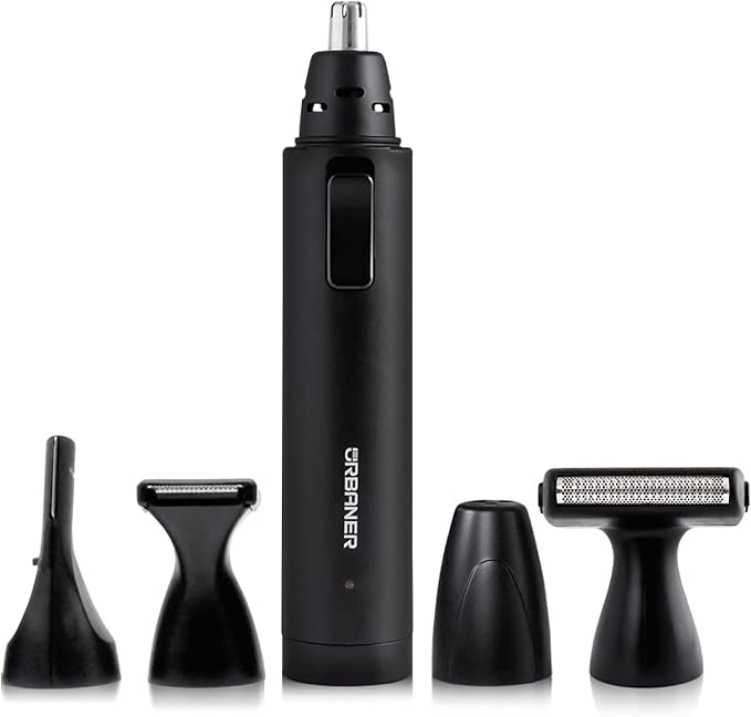 URBANER Nose Hair Trimmer for Men Japanese Motor USB Charger IPX8 Waterproof 4-in-1 Grooming Set Ear and Nose Hair Trimmer Eyebrows Trimmer Portable Electric Shaver Gifts MB-990
