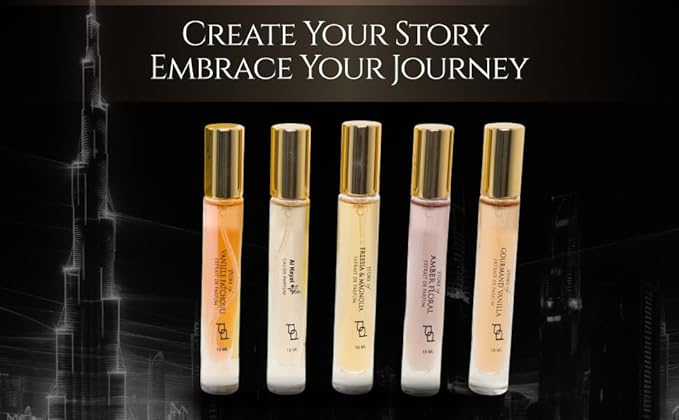Prince Parfums Dubai ? Women?™s Discovery Kit ? 4 Luxury Extrait de Parfum &amp 1 Eau de Parfum Sprays 10ml Each ? Al Hayat Vanille Patchouli Freesia Magnolia Gourmand Vanilla Amber Floral Gift Se