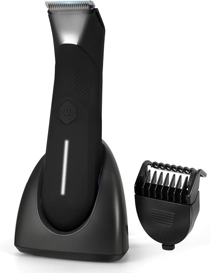 Manscaper for Men Groin Trimmer for Men and Women Body Hair Trimmer and Ball Trimmer with Light Pubic Hair Shaver Manscape Kit 7 Precisions Waterproof Wet / Dry Grooming 240 Minutes Shaving