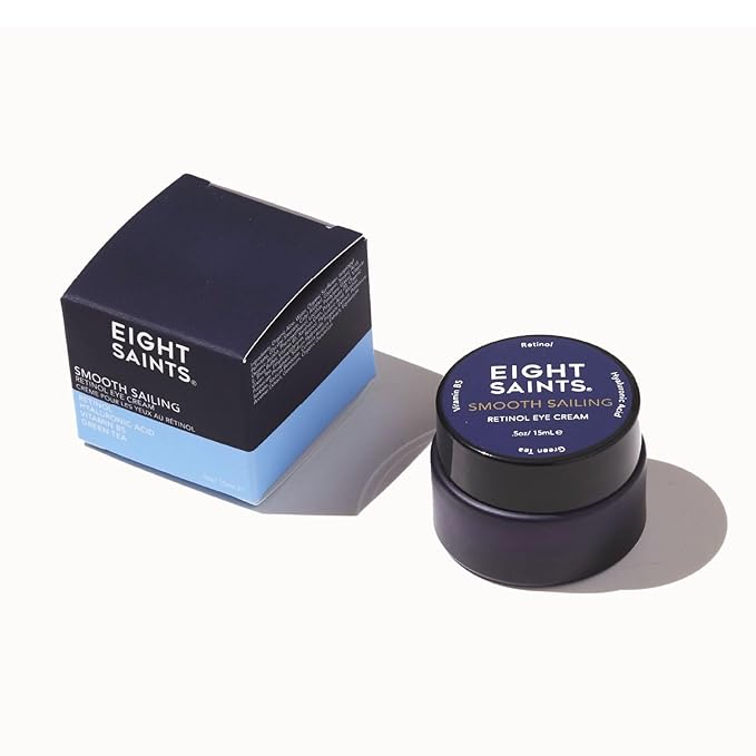 Eight Saints Retinol Eye Cream Natural &amp Organic For Smoothing Fine Lines and Wrinkles and Improve Skin Tone 0.5 Ounces