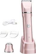 Electric Razors for Women 2 in 1 Personal Groomer Bikini Trimmer for Women Cordless Dry/Wet Use Electric Shaver for Pubic Hair Armpit Facail Hair Removal Waterproof
