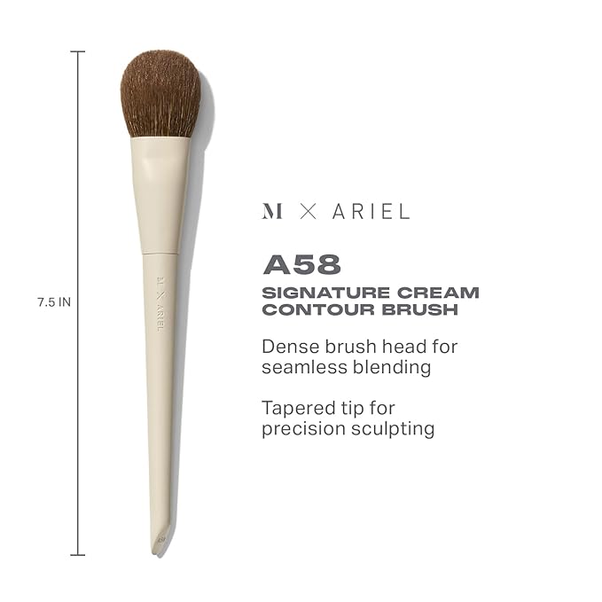 Morphe x Ariel Sunkissed Skin Duo - Makeup Brush Set Including A24 Signature Foundation &amp A58 Cream Contour Brushes - Professional Makeup Tools for Flawless Blending &amp Sculpting (2 Piece Set)