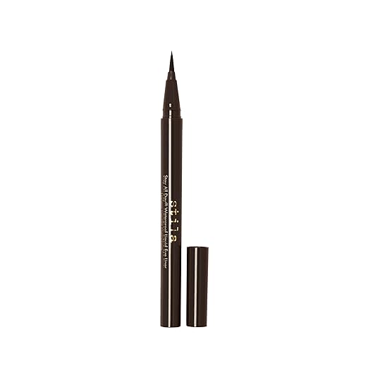 stila Waterproof Liquid Eye Liner Stay All Day Makeup with Fine Brush Tip Lasting Satin Finish Smudge-Proof &amp Transfer-Resistant