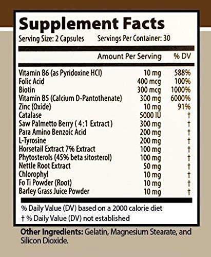 Anti-Gray Hair 7050 Helps Restore Natural Hair Color 60 Capsules Per Bottle (2 Bottles)
