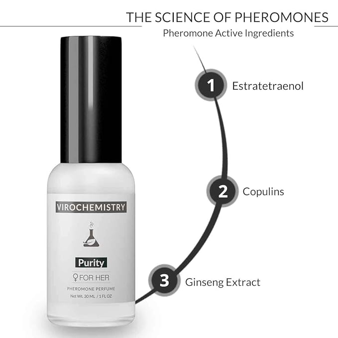 Pheromones For Women (Purity) - Elegant Ultra Strength Organic Fragrance Body Perfume Spray (1 Fl. Oz Spray) (Human Grade Pheromones to Attract Men)