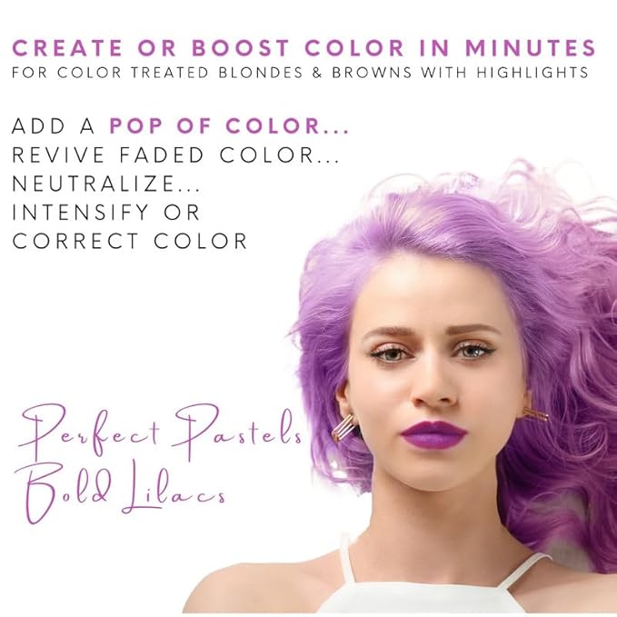 Watercolors by Tressa INTENSE 3-in-1 Color Depositing Shampoo Semi Permanent Hair Color Hair Dye Shampoo for Curly Dry and Normal Hair 8 fl oz - LILAC
