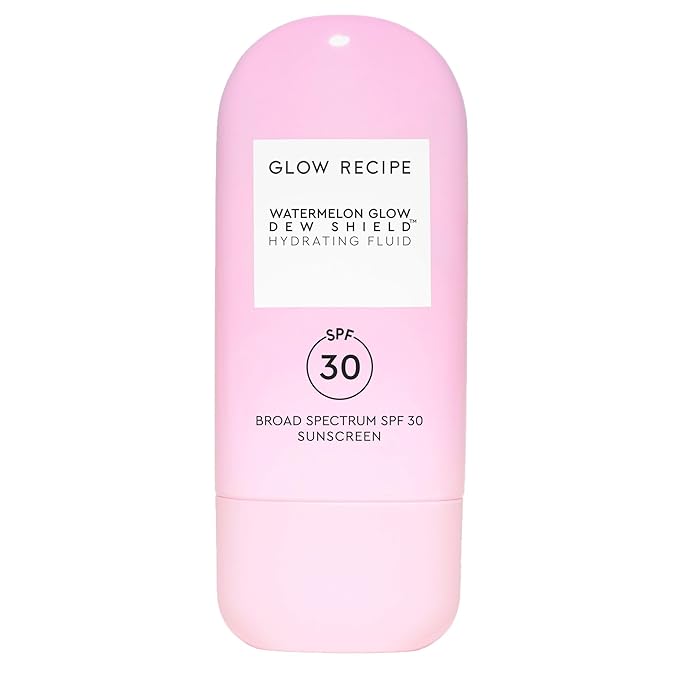 Glow Recipe Dew Shield Korean Face Sunscreen SPF 30 - Hydrating Moisturizer &amp Dewy Lightweight Sunscreen - Formulated with Broad Spectrum UV Protection with No White Cast or Pilling (15ml)