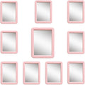 10 Pack Pink Magnetic Locker Mirror5 x 7 Iocker Mirror Magnetic - Small Mirrors for School Locker Bathroom Workshop Toolbox Office CabinetEasy Install