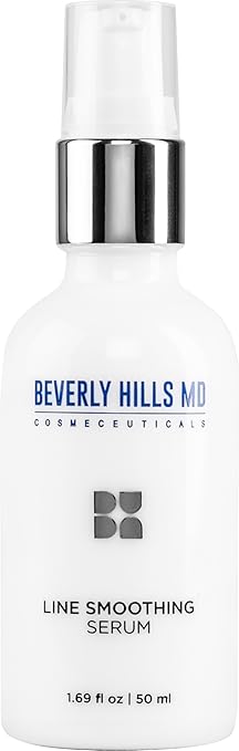 Beverly Hills MD Line Smoothing Serum- Reduce Deep Wrinkles &amp Smooth Skin- Anti-Aging Serum for Firming and Hydrating Face- Correct Fine Lines w/Antioxidants Peptides Ginkgo Bilboa Extract &amp