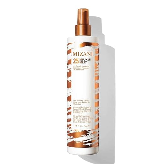 Mizani 25 Benefit Miracle Milk Leave in Conditioner - Heat Protectant &amp Detangler Spray With Coconut Oil For Frizzy &amp Curly Hair