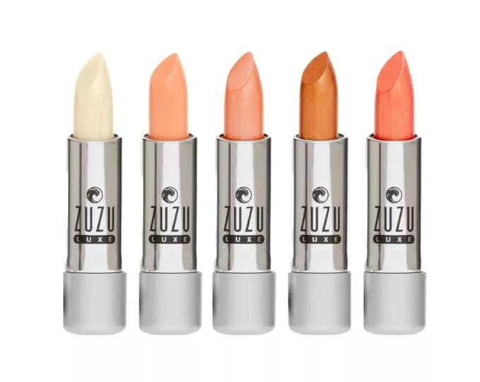 Zuzu Luxe Lipstick (Siesta - Light Peach/Cool Pearl) Natural Ultra-Hydrating Lipstick Paraben Free Vegan Gluten-free Cruelty-free Non GMO 0.13 oz