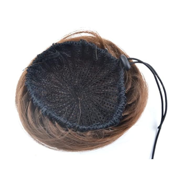SONGCHAO Fake Hair Bun 1 Pack Donut Bun with Drawstring Ponytail Hair Extensions Synthetic Curly Bun Wig Hair Slices Hair Bun for Women Hair Accessories (Color : #99J)