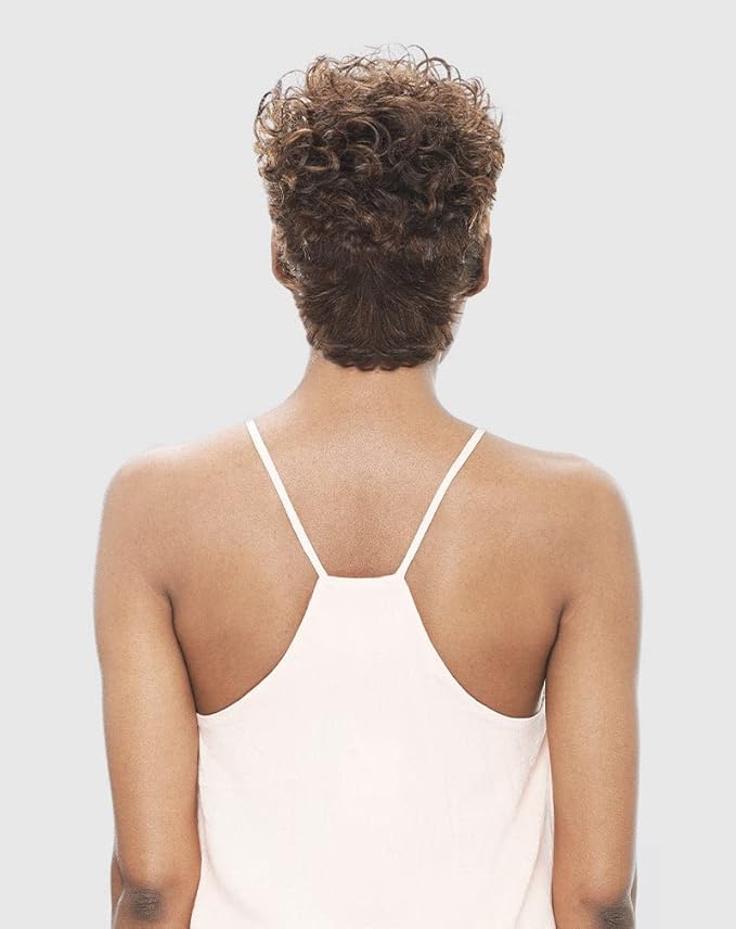 VANESSA VIXEN Human Hair Collection Wigs Short Length Curly Wave Style - HH ILON (280)