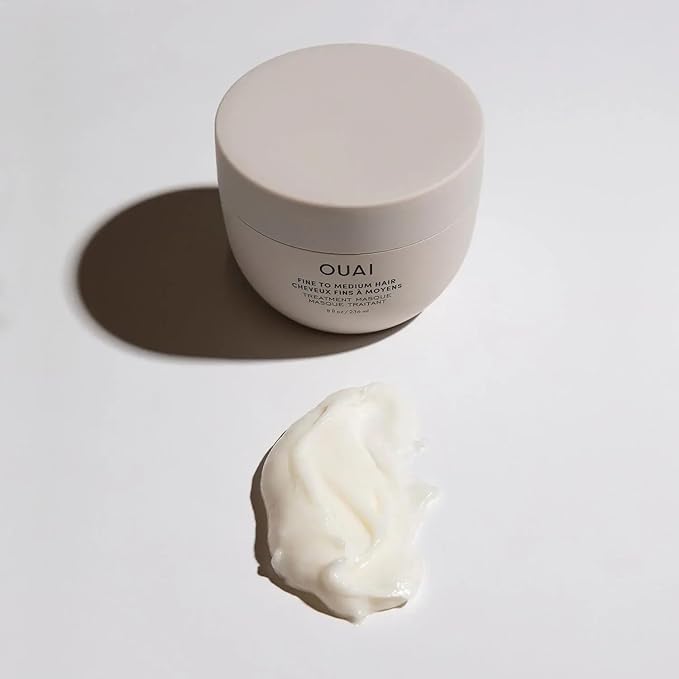 OUAI Fine to Medium Hair Treatment Masque - Mask for Hair Repair Hydration and Shine - With Shea Butter Keratin and Panthenol - Paraben Phthalate and Sulfate Free (3.4 Oz)